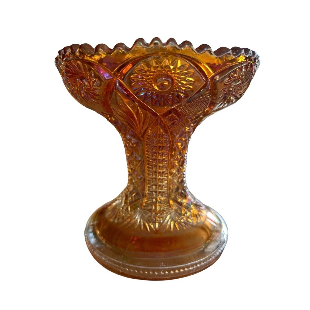 Vintage Marigold Carnival Imperial‎ Glass Punch Bowl Base Nice Candy Dish